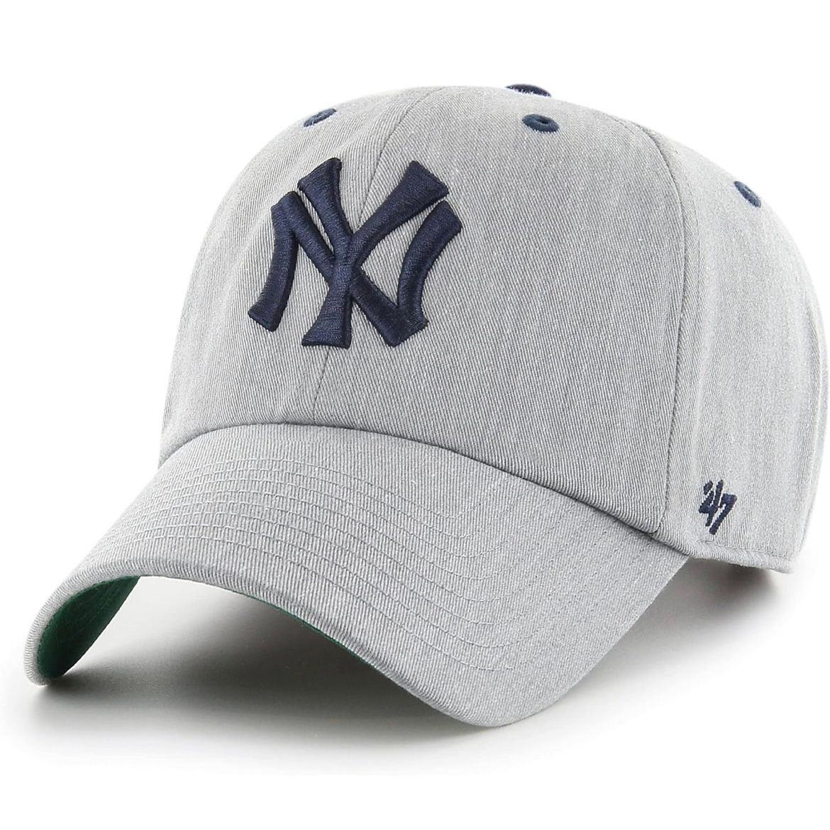 New York Yankees Men’s Gray 47 Brand Clean Up Adjustable Hat