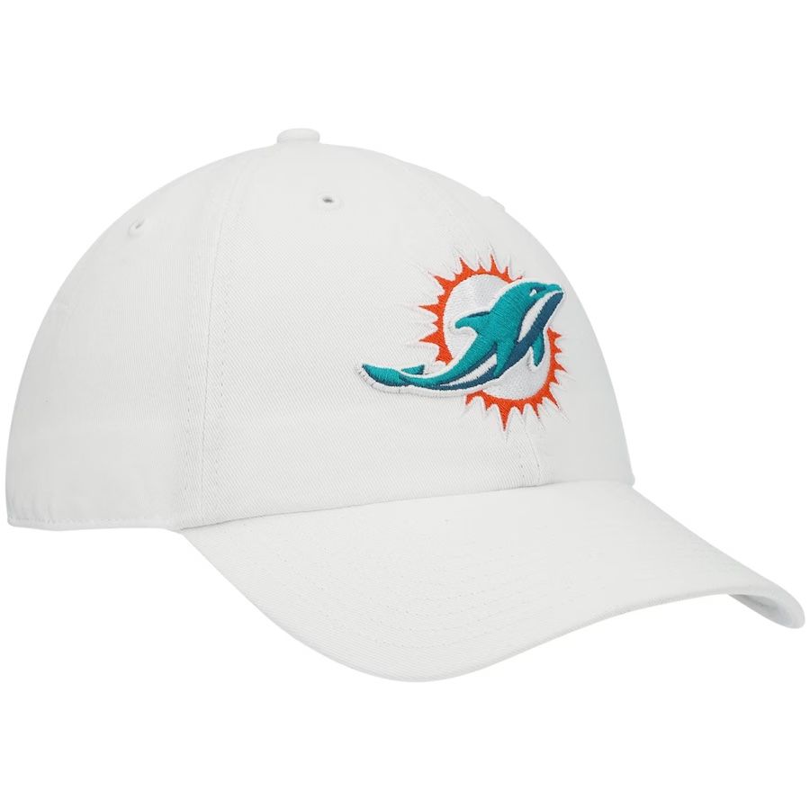 Miami Dolphins Men’s White 47 Brand Clean Up Adjustable Hat
