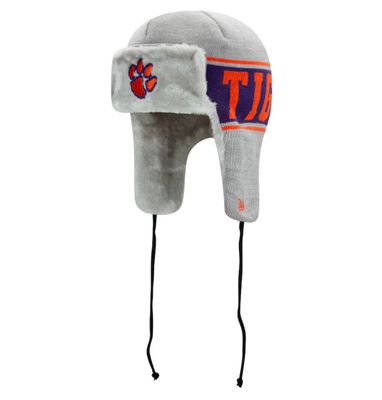 Clemson Tigers Men's New Era Helmet Head Trapper Knit Hat