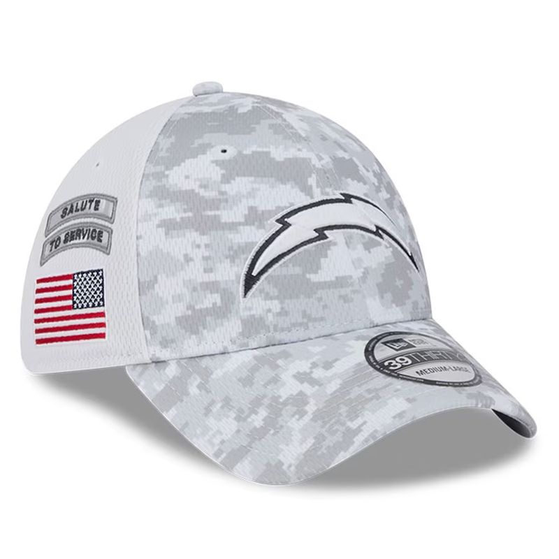 Los Angeles Chargers Men's New Era 39Thirty 2024 NFL Salute to Service Sideline Flex Fit Hat