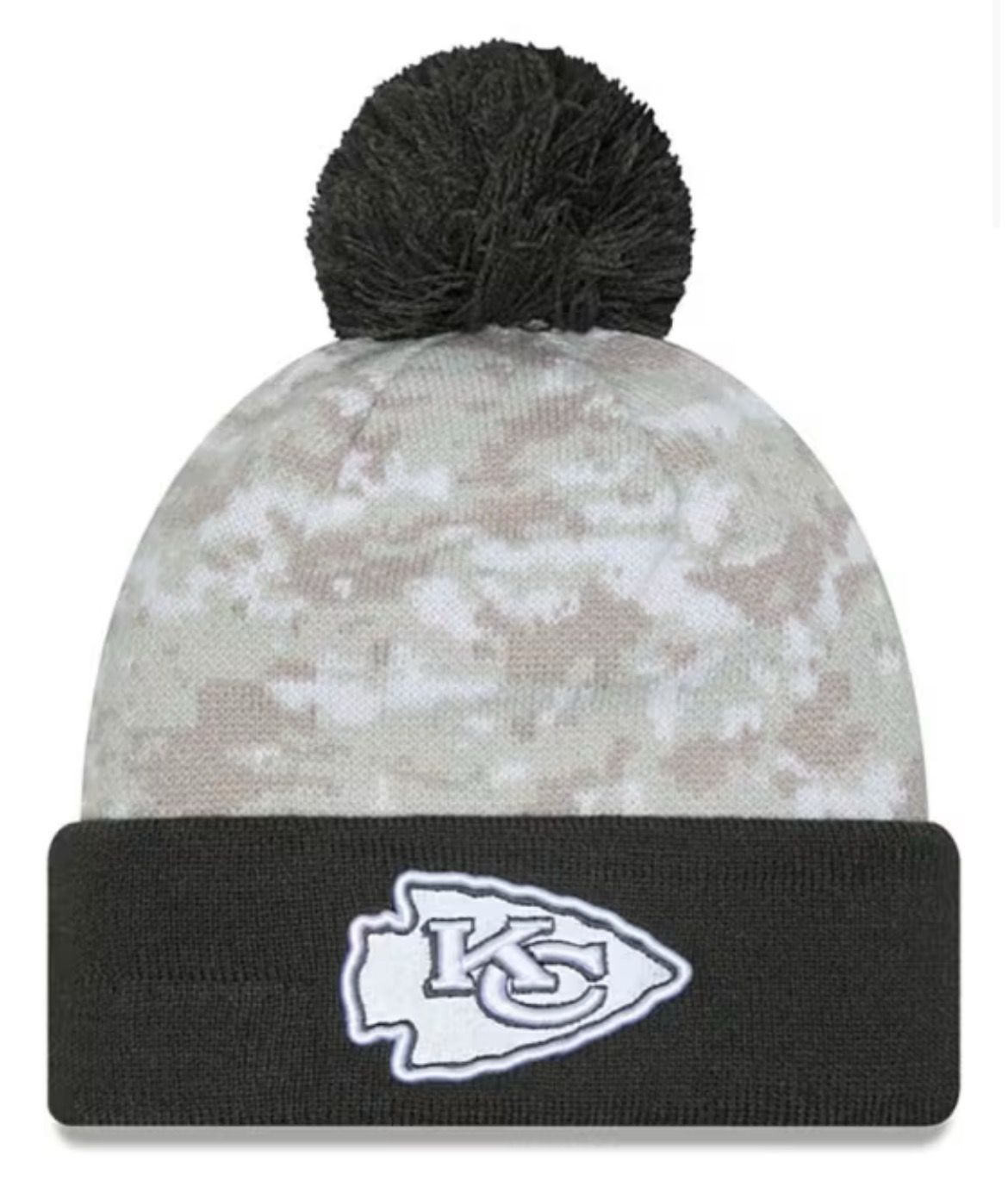 Kansas City Chiefs Men’s 2024 NFL Salute to Service Cuffed Pom Knit Hat