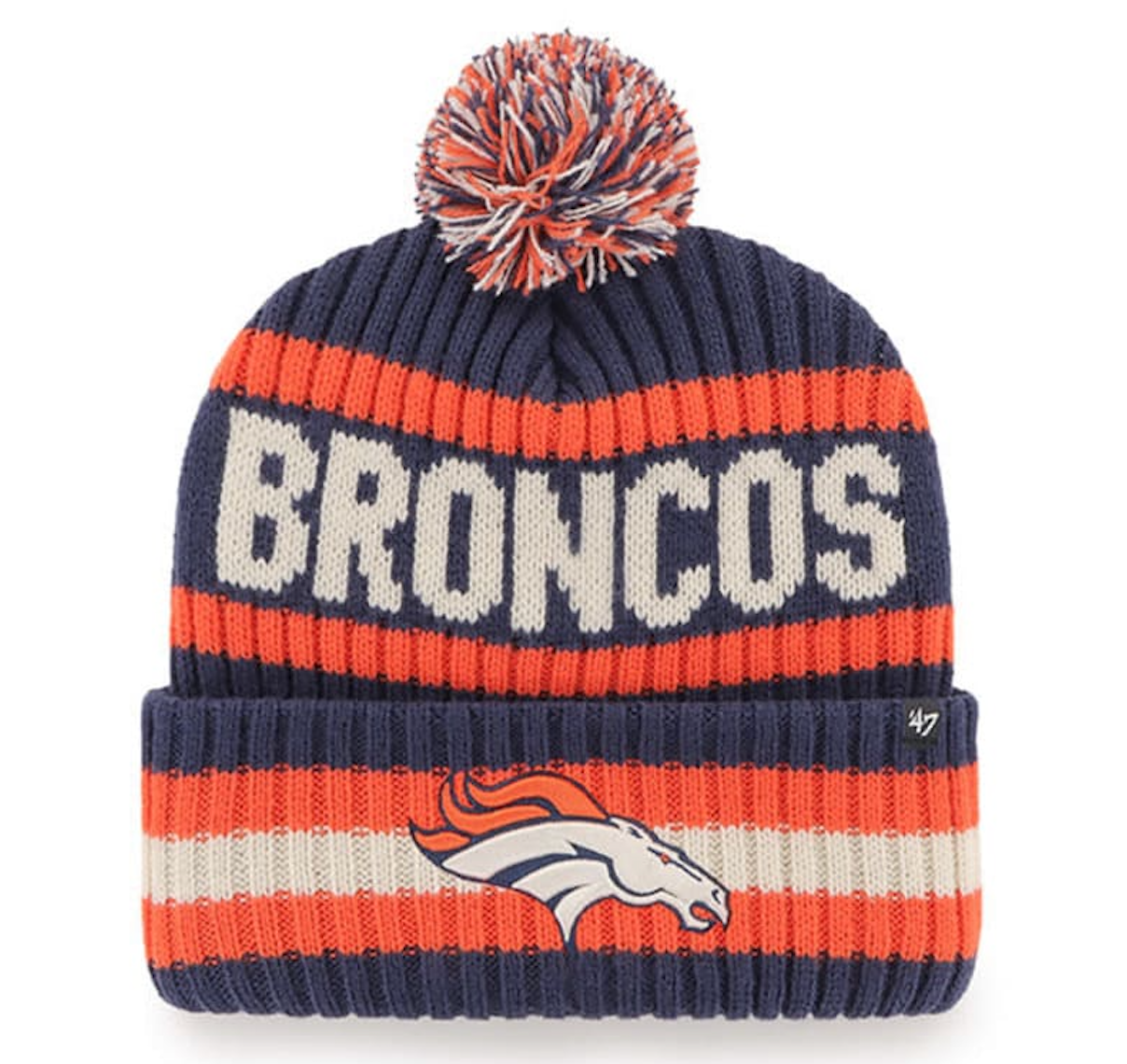 Denver Broncos Men’s 47 Bering Cuffed Pom Knit Hat