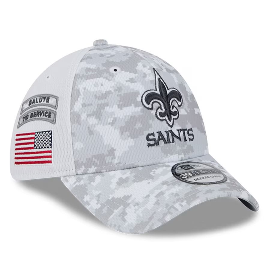 New Orleans Saints Men's New Era 39Thirty 2024 NFL Salute to Service Sideline Flex Fit Hat
