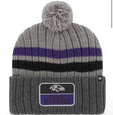 Baltimore Ravens Men’s Dark Gray 47 Brand Stack Cuffed Pom Knit Hat Baltimore Ravens Men’s Dark Gray 47 Brand Stack Cuffed Pom Knit Hat