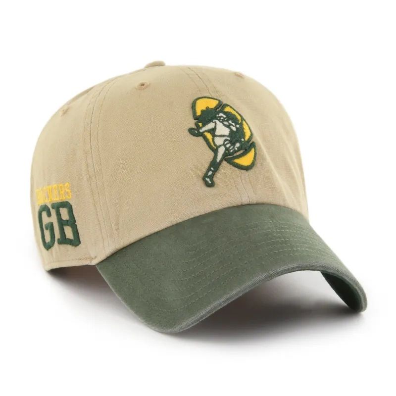 Green Bay Packers Men’s Khaki Legacy Ashford 47 Brand Clean Up Adjustable Hat