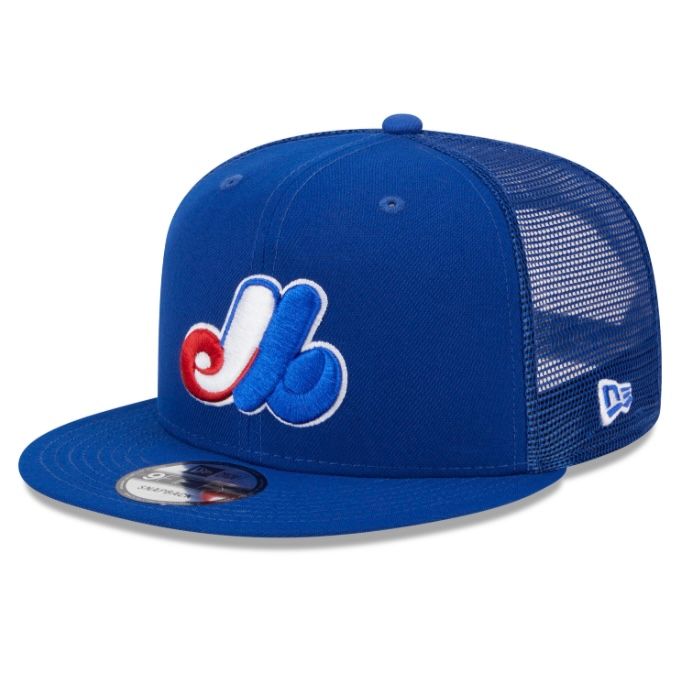 Montreal Expos Men’s Blue New Era MLB Classic Trucker Snapback Adjustable Hat