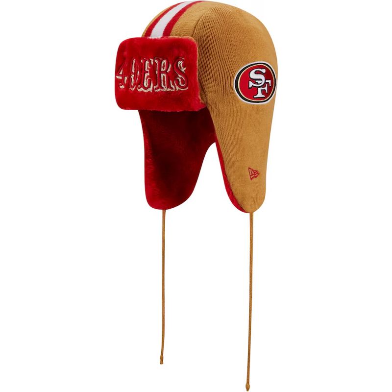 San Francisco 49ers Men's Gold New Era Helmet Head Trapper Knit Hat