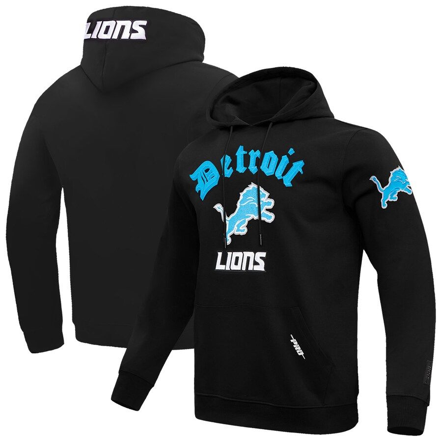 Detroit Lions Men’s Black Old English Fleece Pro Standard Pullover Hoodie