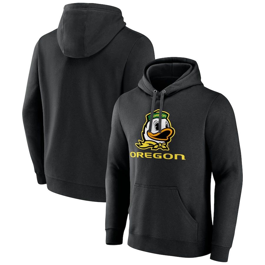 Oregon Ducks Men’s Black Lockup Fanatics Lightweight Pullover Hoodie