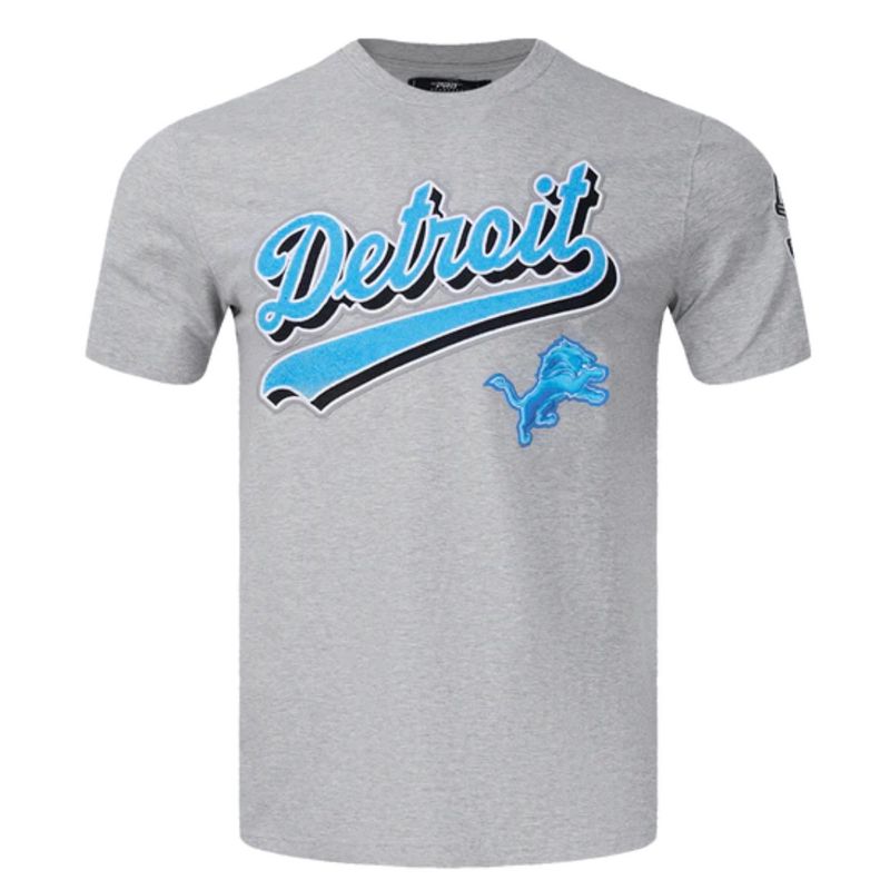 Detroit Lions Men’s Gray Script Tail Pro Standard T-Shirt