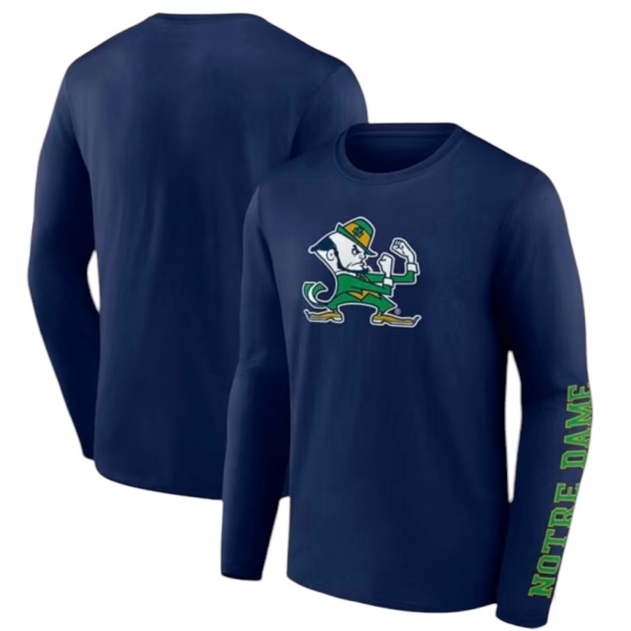 Notre Dame Fighting Irish Men’s Navy Fanatics Logo Long Sleeve Shirt