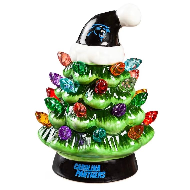 Carolina Panthers 4" Ceramic LED Christmas Tree