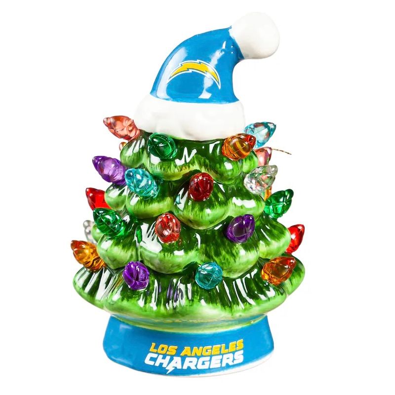 Los Angeles Chargers 4" Ceramic LED Christmas Tree