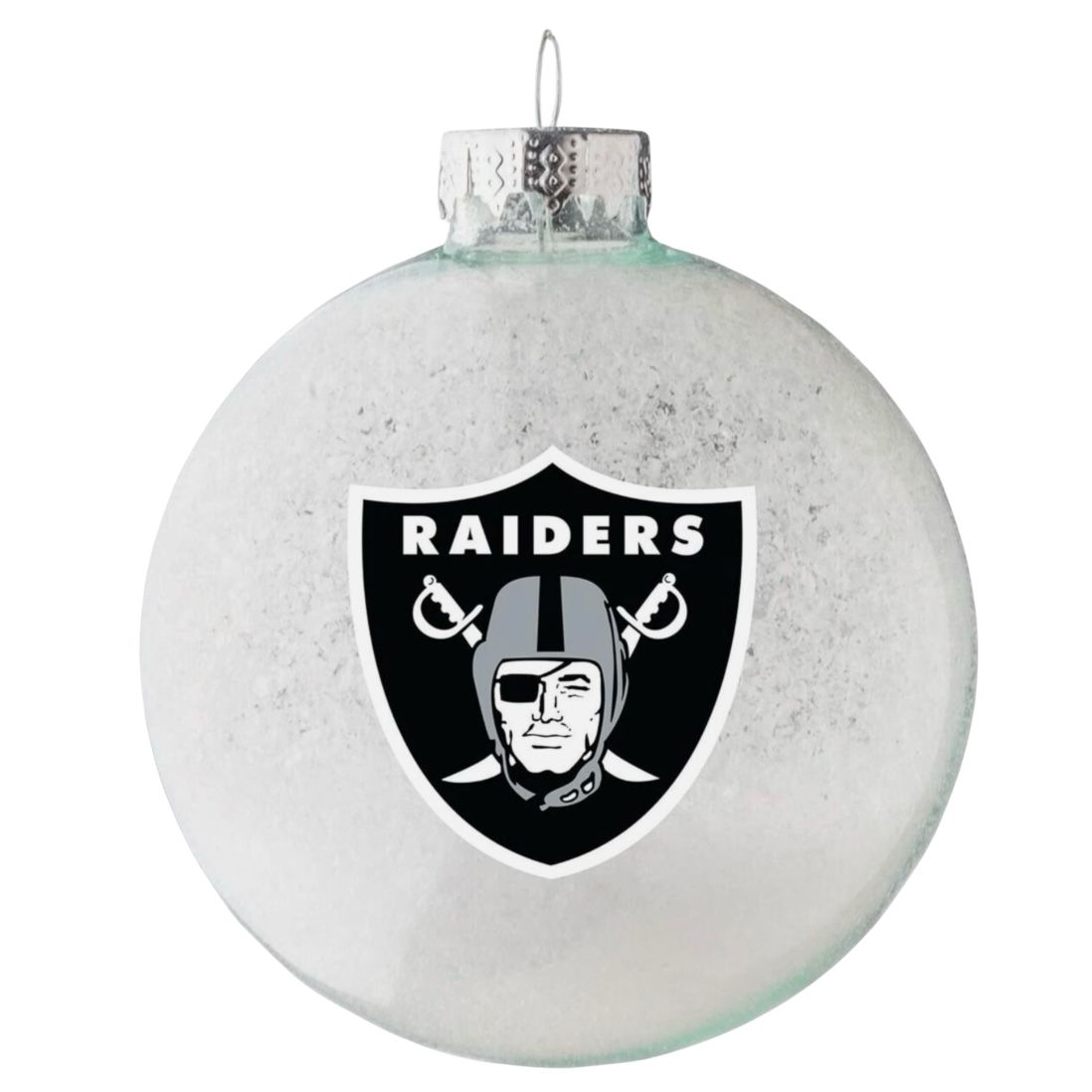 Las Vegas Raiders Glass Snowball Ornament