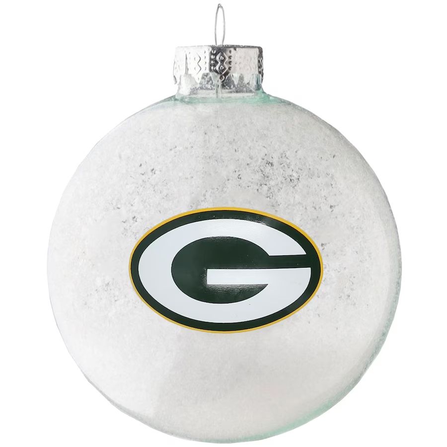 Green Bay Packers Glass Snowball Ornament