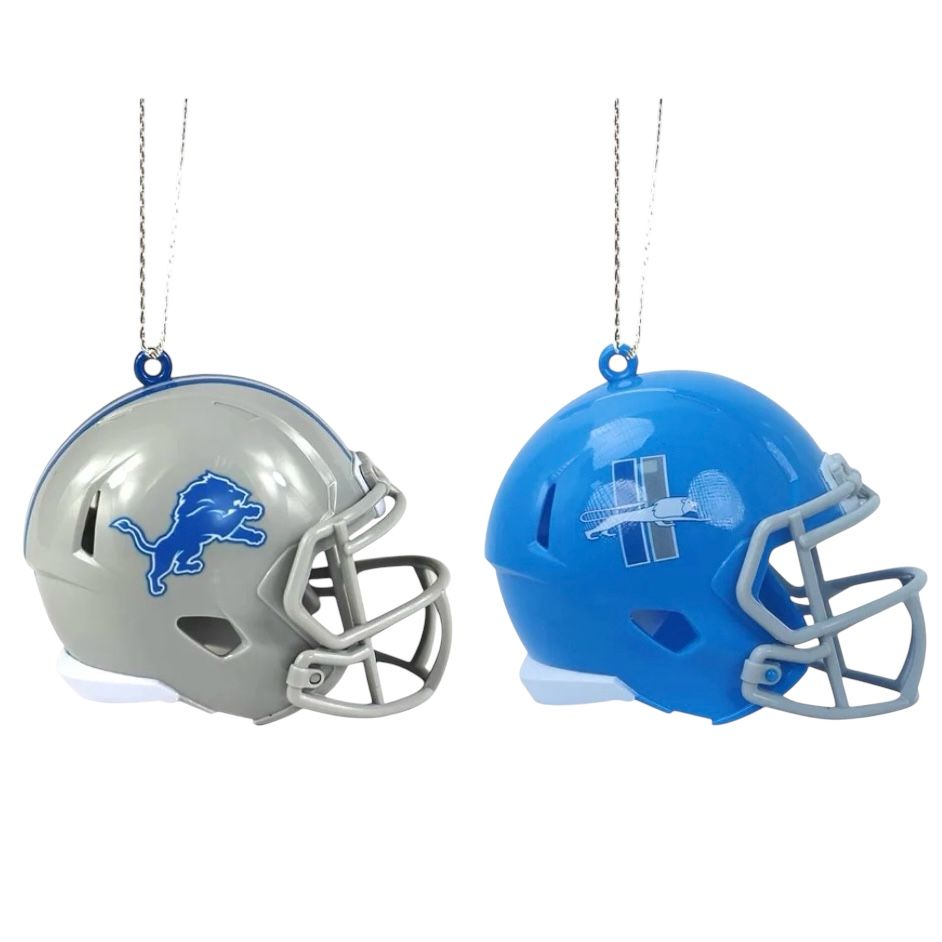 Detroit Lions Team Helmets Christmas Ornament Set