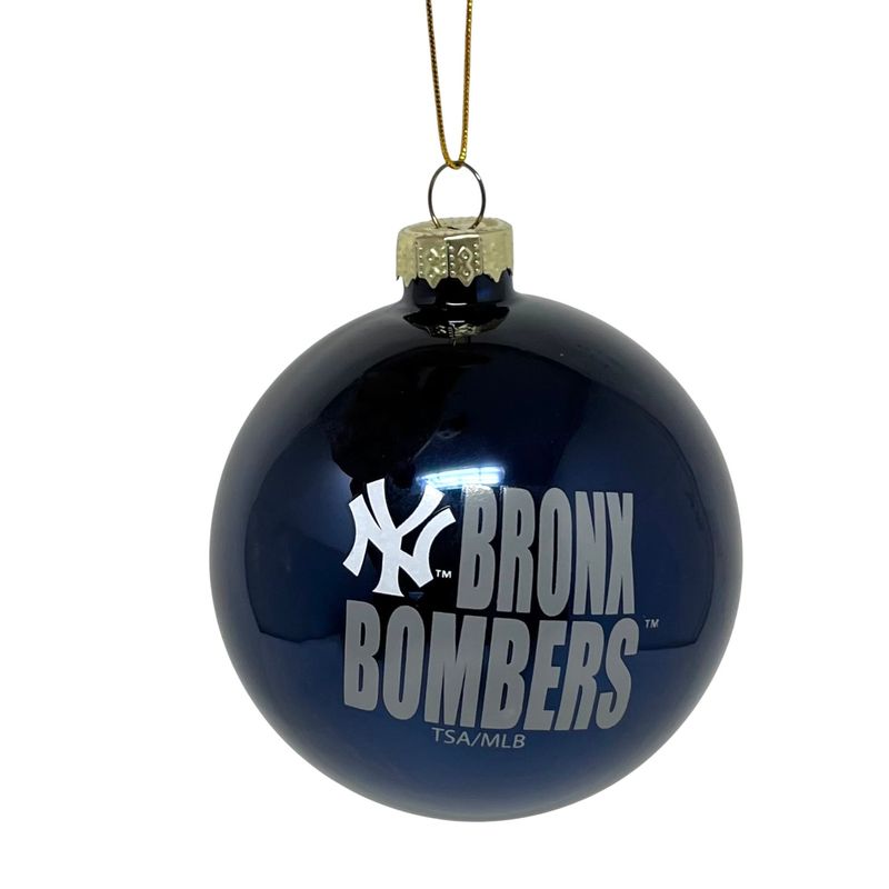 New York Yankees Glass Snowball Ornament New York Yankees Glass Snowball Ornament