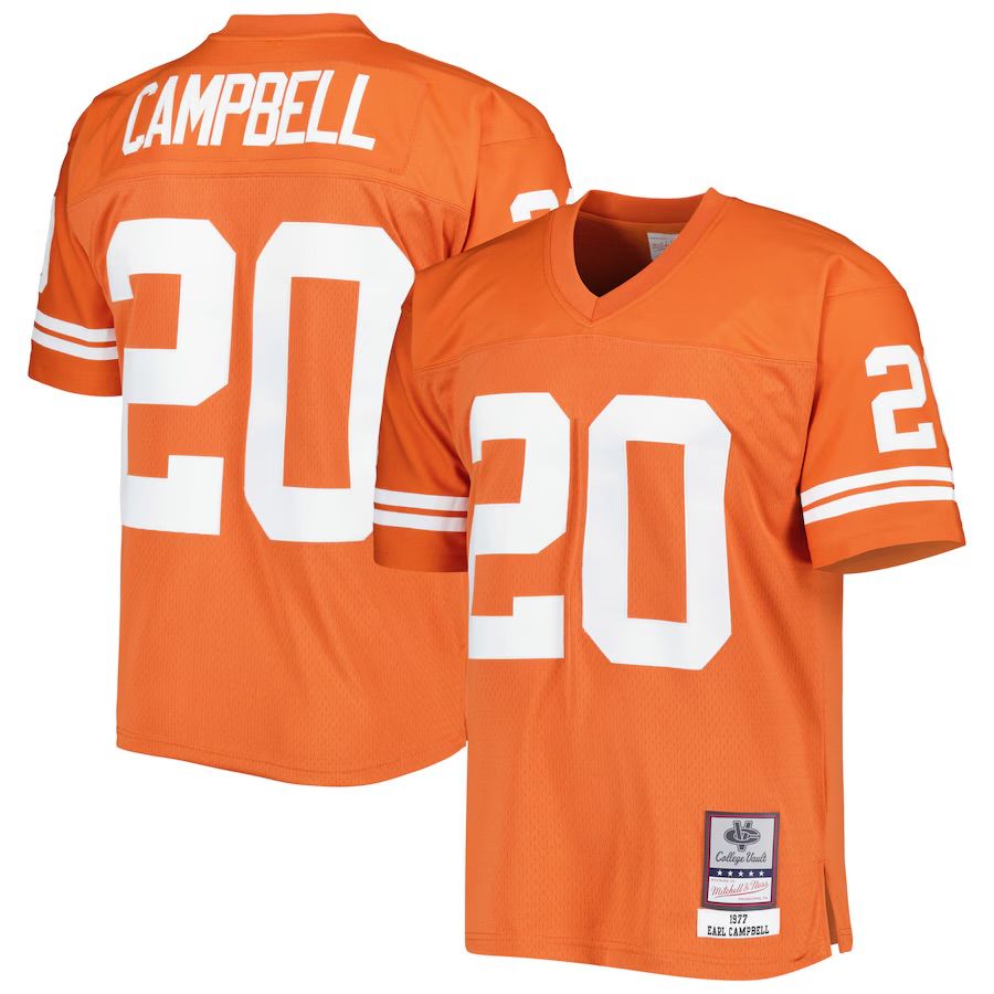 Texas Longhorns Earl Campbell 1977 Men’s NCAA Blue Mitchell & Ness Jersey