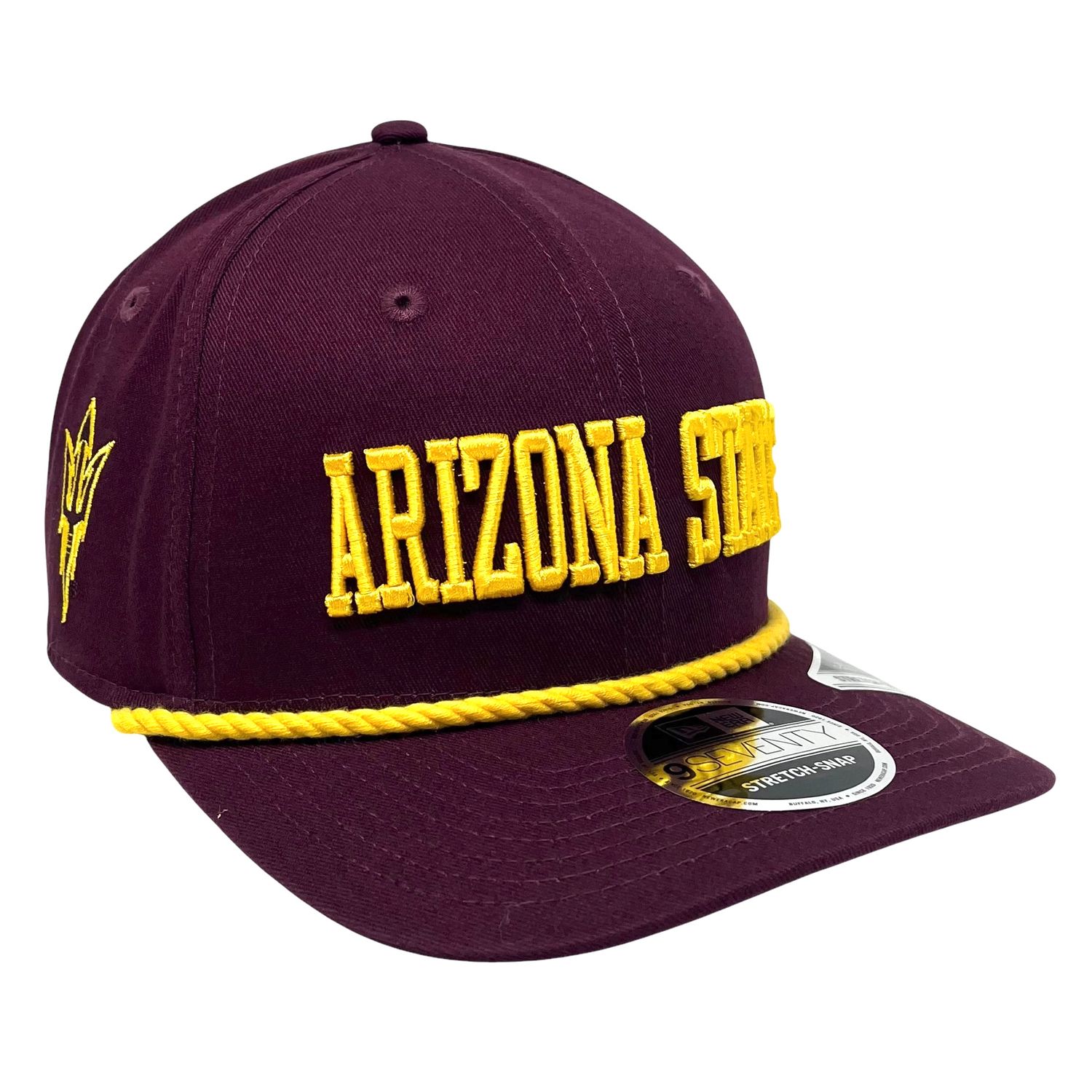 Arizona State Sun Devils Men's Burgundy Wordmark Rope New Era 9Seventy Stretch-Snap Hat