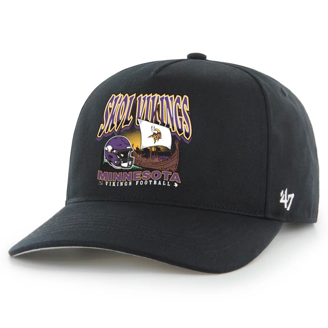 Minnesota Vikings Men’s Black Skol 47 Hitch Snapback Hat