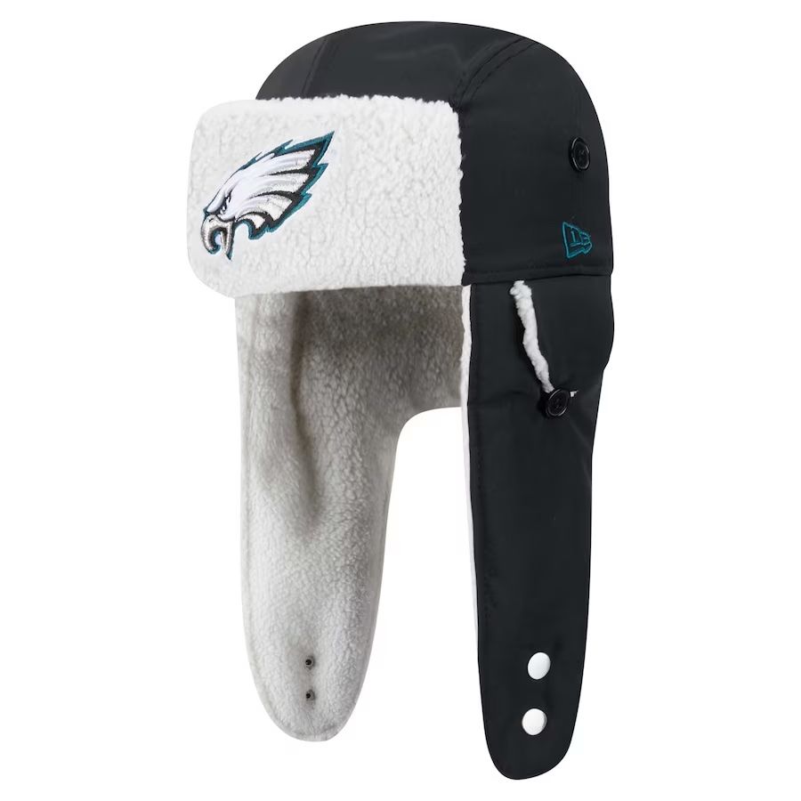 Philadelphia Eagles Men's New Era Black Sherpa Trapper Hat