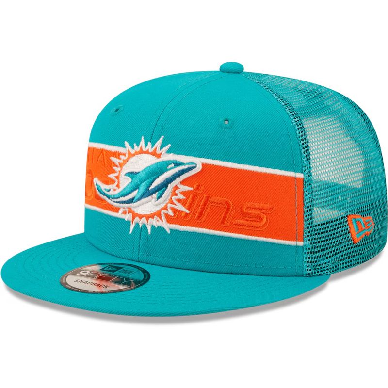 Miami Dolphins Men's Aqua Tonal Band New Era 9Fifty Snapback Hat