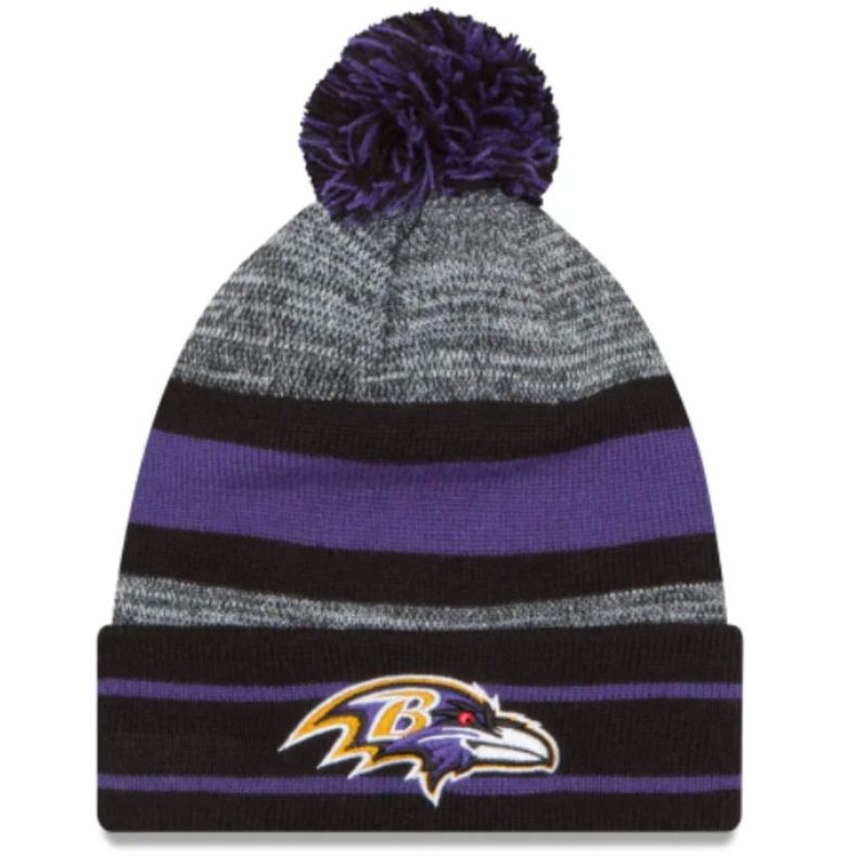 Baltimore Ravens Men’s New Era Cuffed Pom Knit Hat Baltimore Ravens Men’s New Era Cuffed Pom Knit Hat