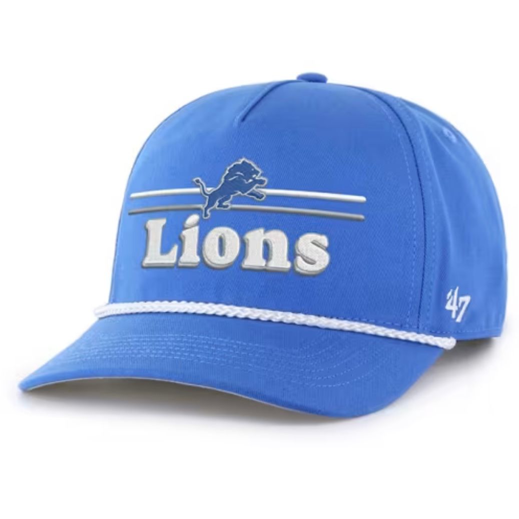 Detroit Lions Men’s Blue Campscape Rope 47 Hitch Snapback Hat