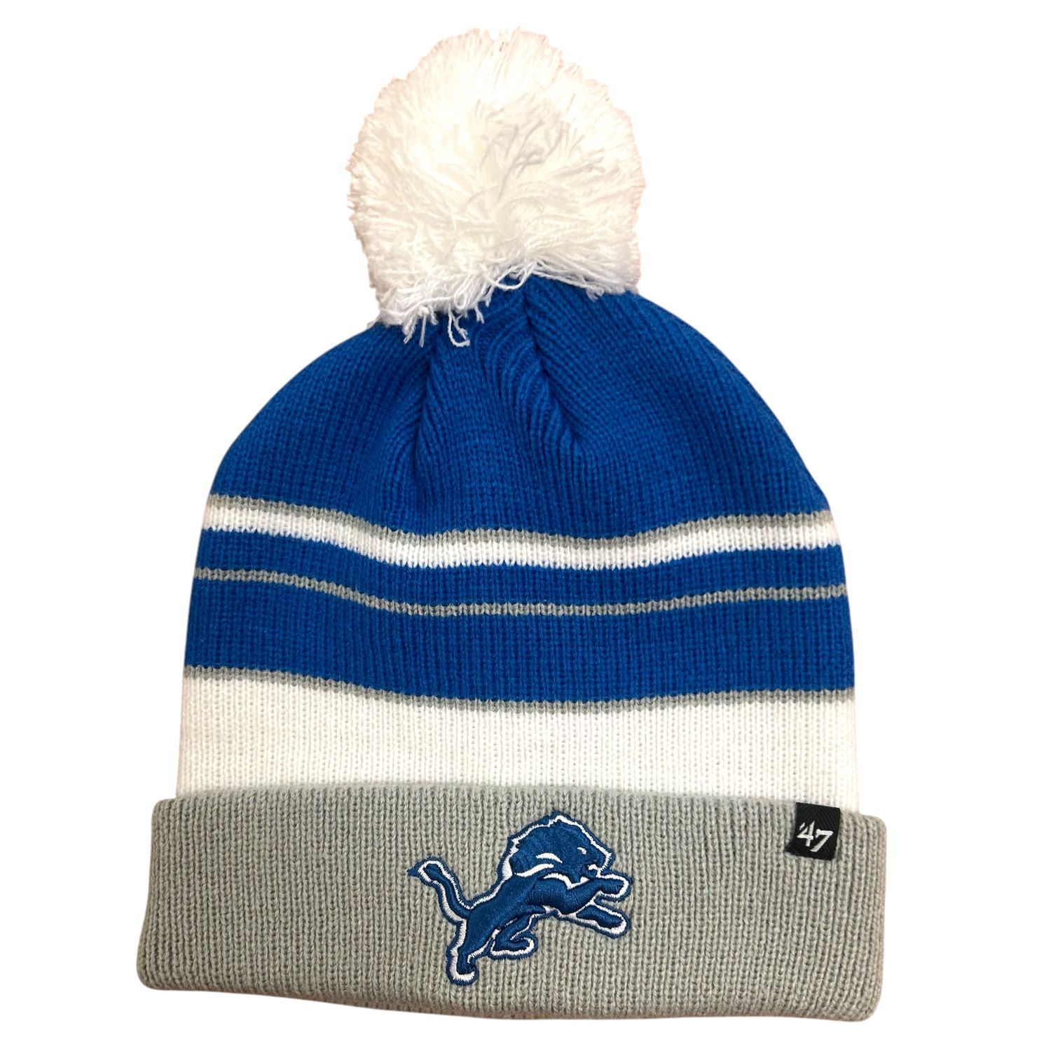 Detroit Lions Youth New Era Cuffed Pom Knit Hat