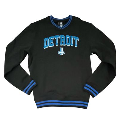Detroit Lions Men's Historic Sport Night Black New Era Crewneck Sweatshirt