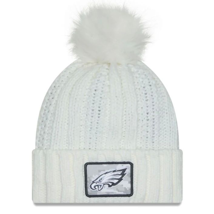 Philadelphia Eagles Women’s 2024 NFL Salute to Service Cuffed Pom Knit Hat