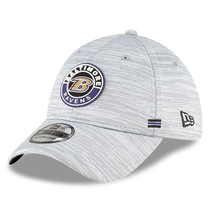 Baltimore Ravens Men's Gray Shadow New Era 39Thirty Flex Fit Sideline Training Hat