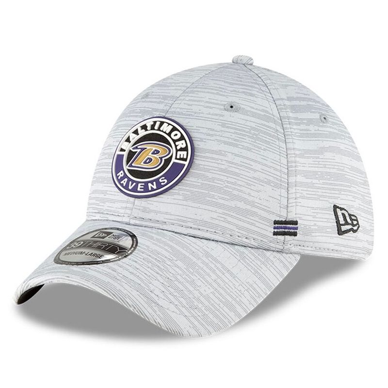 Baltimore Ravens Men's Gray Shadow New Era 39Thirty Flex Fit Sideline Training Hat