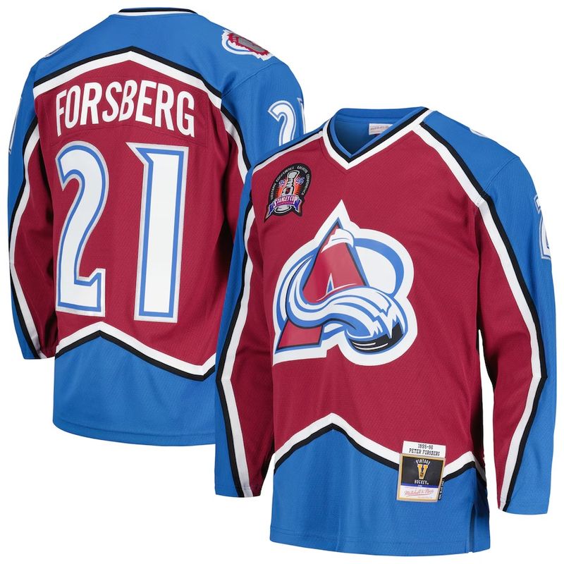 Colorado Avalanche Peter Forsberg 1995-96 Men’s Mitchell & Ness Blue Line Player Jersey