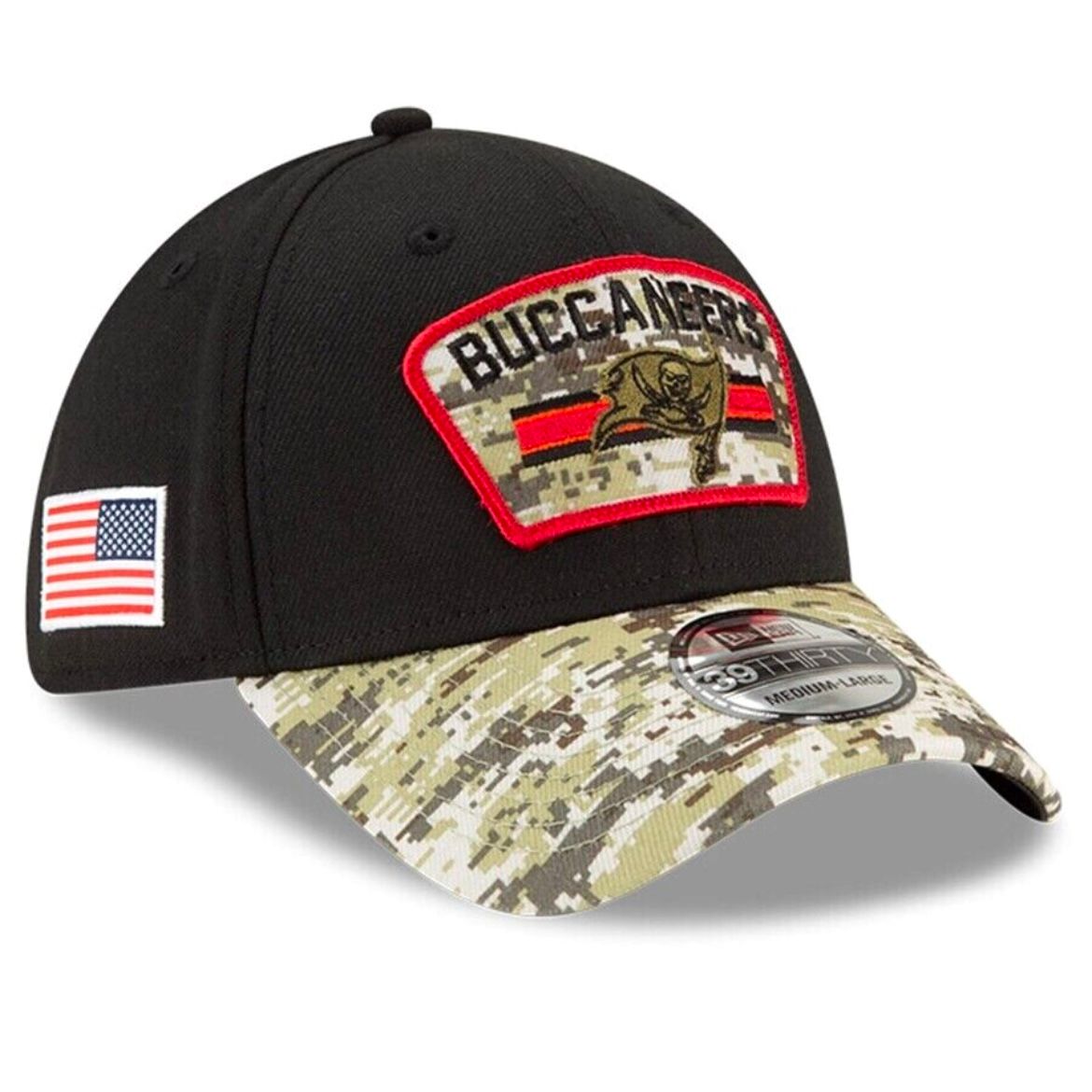 Tampa Bay Buccaneers Men's New Era 39Thirty NFL Salute to Service Sideline Flex Fit Hat