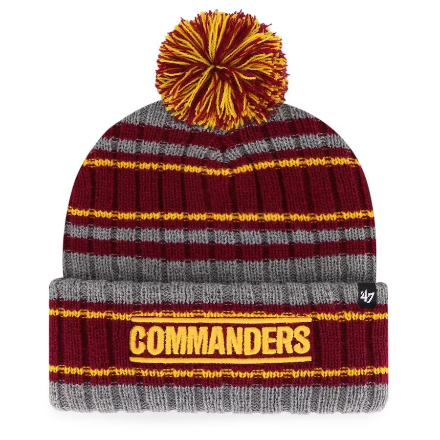 Washington Commanders Men’s Dark Gray Rexford 47 Cuffed Pom Knit Hat