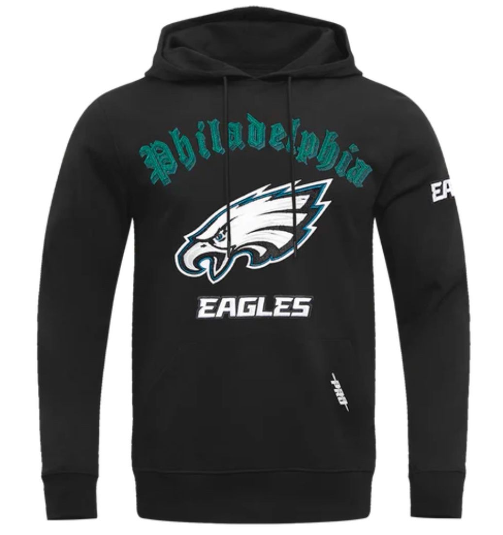 Philadelphia Eagles Men’s Black Old English Fleece Pro Standard Pullover Hoodie