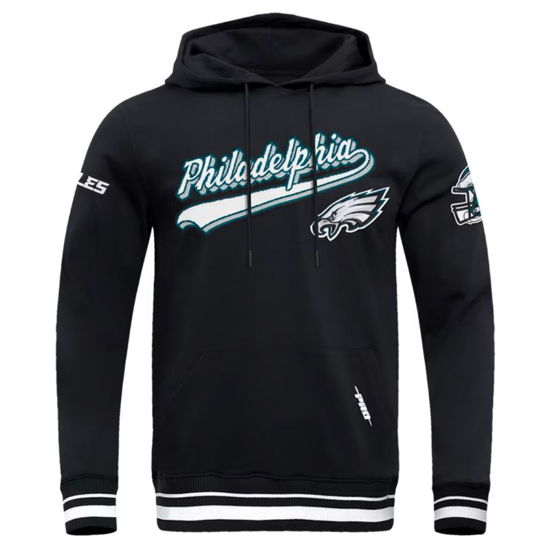 Philadelphia Eagles Men’s Black Script Tail Rib Fleece Pro Standard Pullover Hoodie