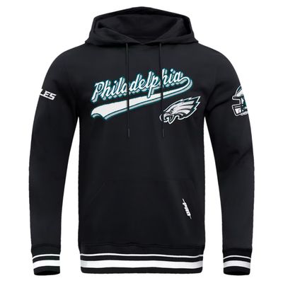 Philadelphia Eagles Men’s Black Script Tail Rib Fleece Pro Standard Pullover Hoodie