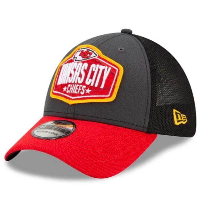 Kansas City Chiefs Men’s New Era Black NFL Draft 39Thirty Fitted Trucker Hat