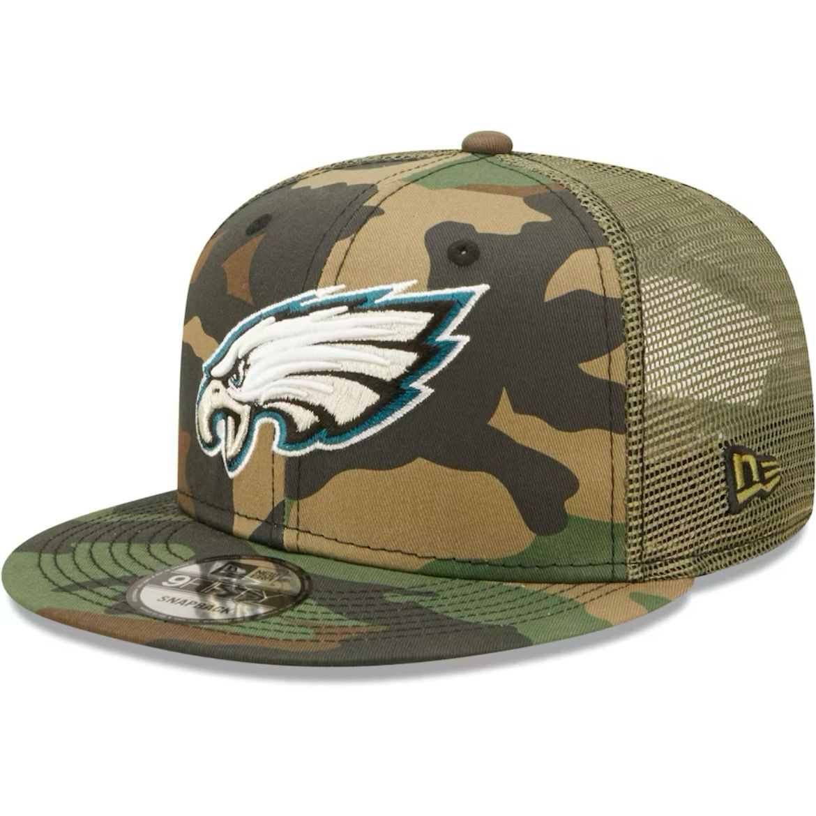 Philadelphia Eagles Men's Camo New Era 9Fifty Trucker Snapback Hat