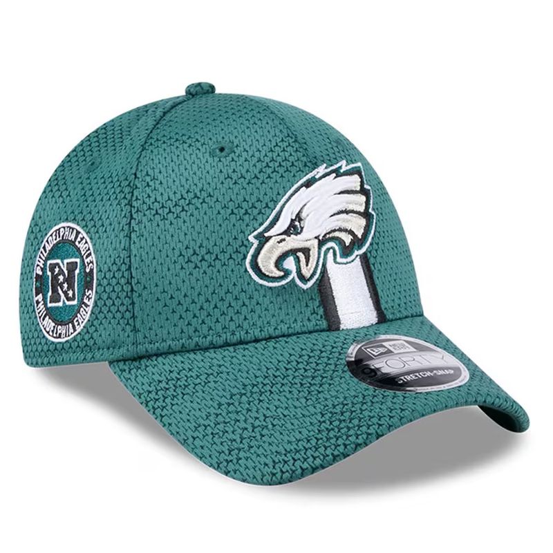 Philadelphia Eagles Child New Era Green 2024 Sideline 9FORTY Stretch-Snap Hat