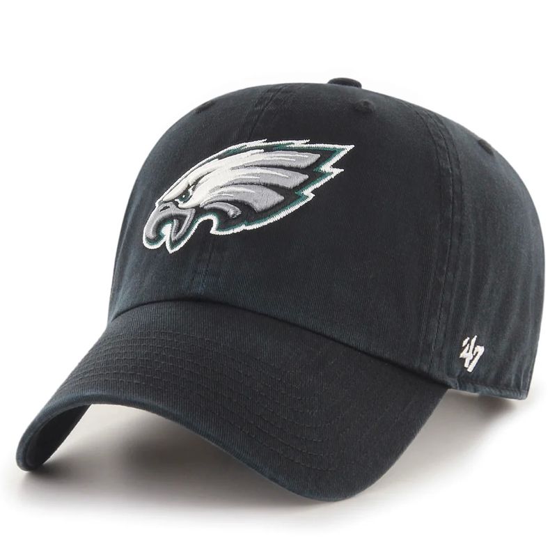 Philadelphia Eagles Youth Black 47 Brand Clean Up Adjustable Hat