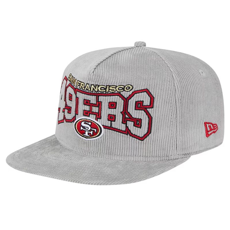San Francisco 49ers Men's Gray New Era Corduroy Golfer Adjustable Hat San Francisco 49ers Men's Gray New Era Corduroy Golfer Adjustable Hat
