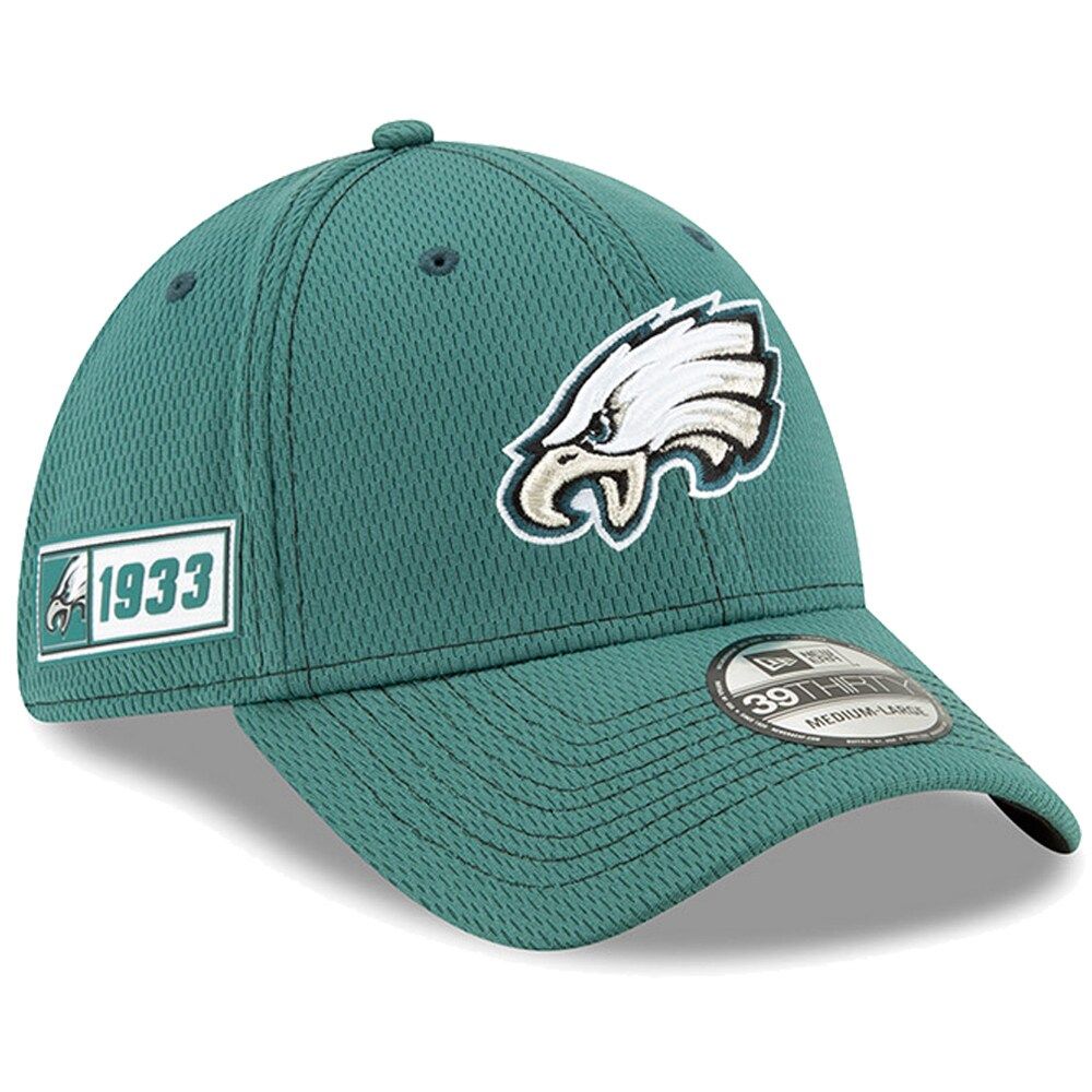 Philadelphia Eagles Men's Green New Era 39Thirty Sideline Road Flex Fit Hat