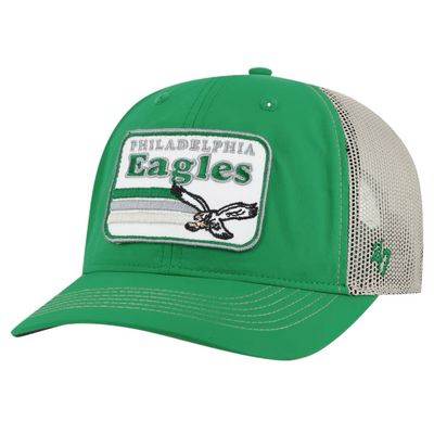 Philadelphia Eagles Men’s Kelly Green Historic Campscape 47 Brand Adjustable Trucker Hat