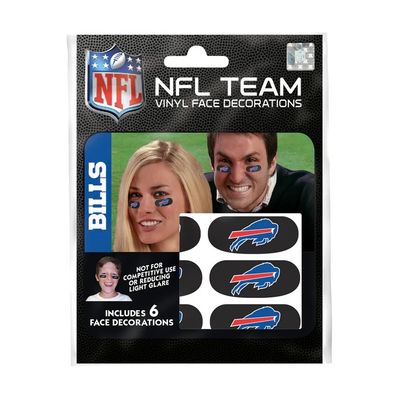 Buffalo Bills Vinyl Face Decoration Tattoos 6pk