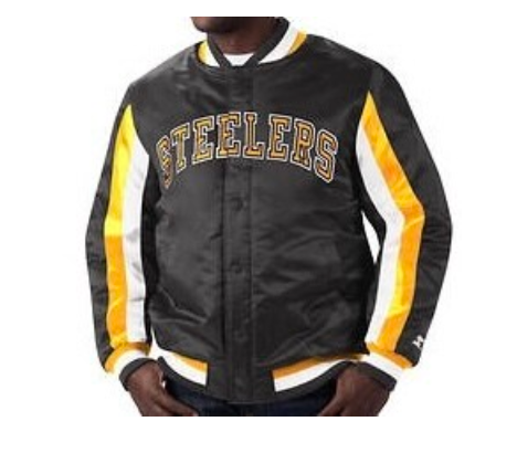 Pittsburgh Steelers Men’s Ace Varsity Starter Name & Logo Satin Full-Snap Jacket