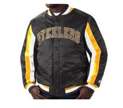 Pittsburgh Steelers Men’s Ace Varsity Starter Name & Logo Satin Full-Snap Jacket Pittsburgh Steelers Men’s Ace Varsity Starter Name & Logo Satin Full-Snap Jacket