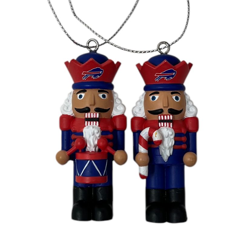 Buffalo Bills Nutcracker Statues Christmas Ornament Set of 2